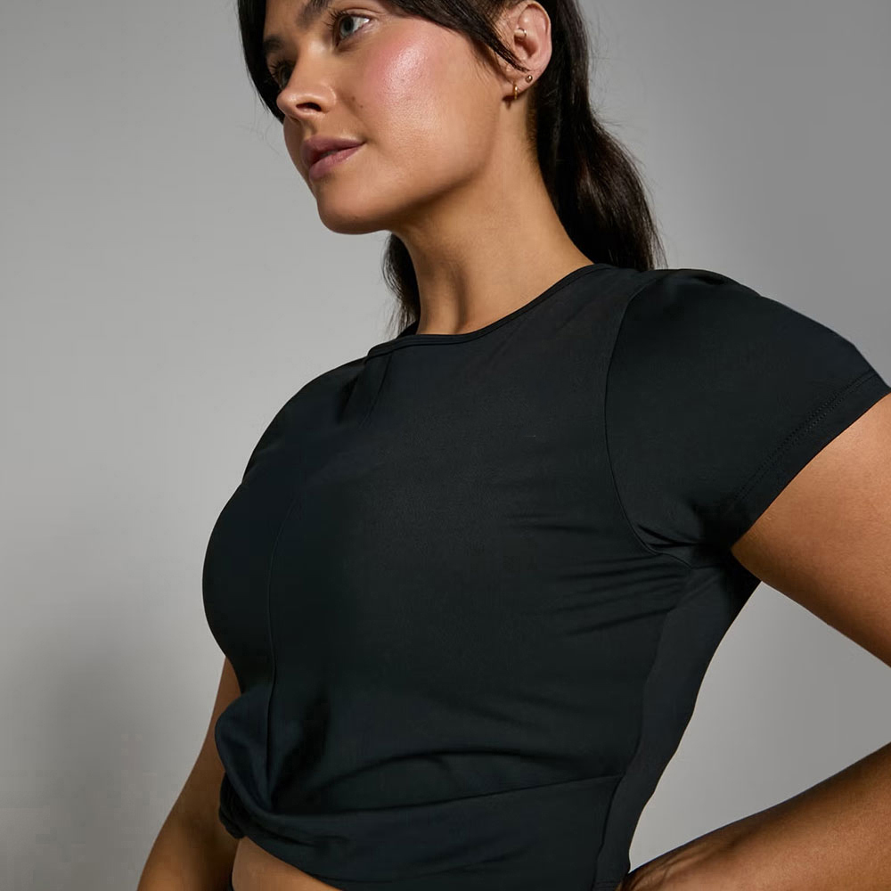 Short Sleeve Crop Top – Black