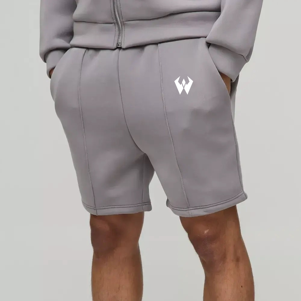 Slim Fit Bonded Scuba Short Length Pintuck Shorts