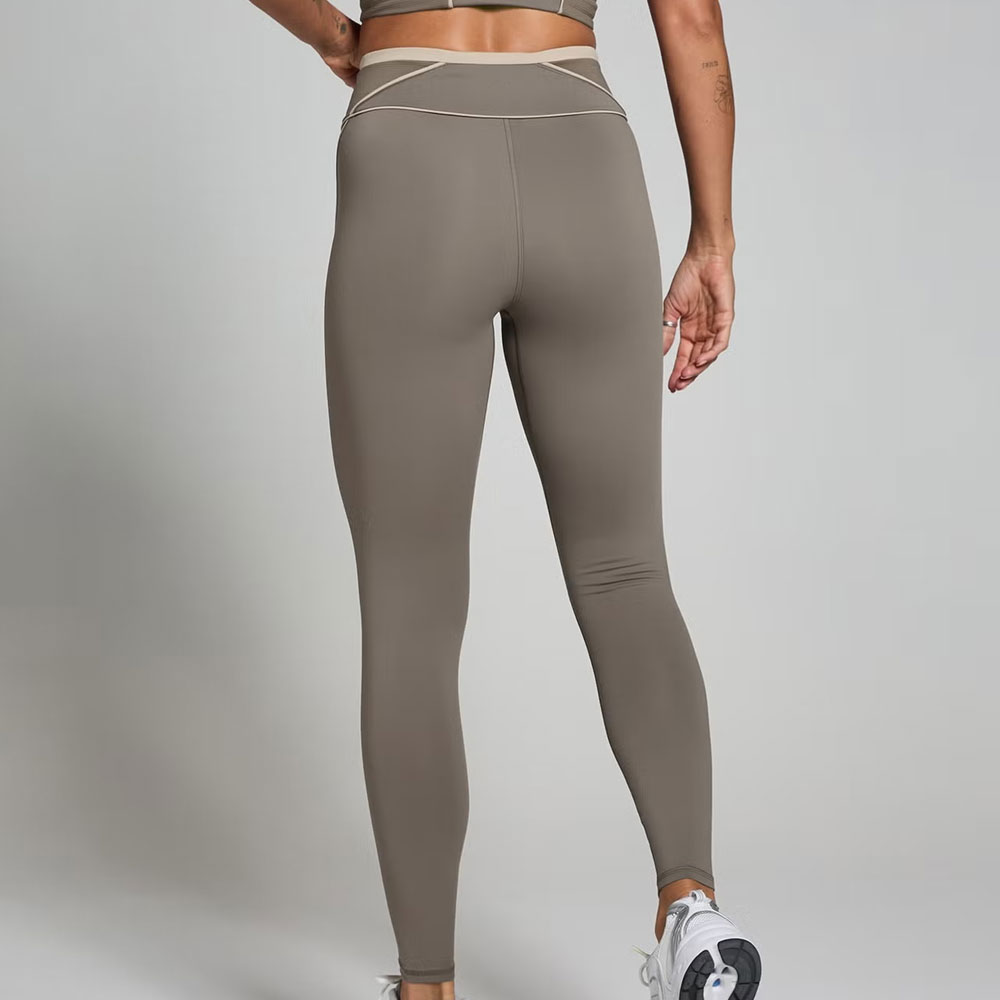 Contrast Texture Leggings – Espresso