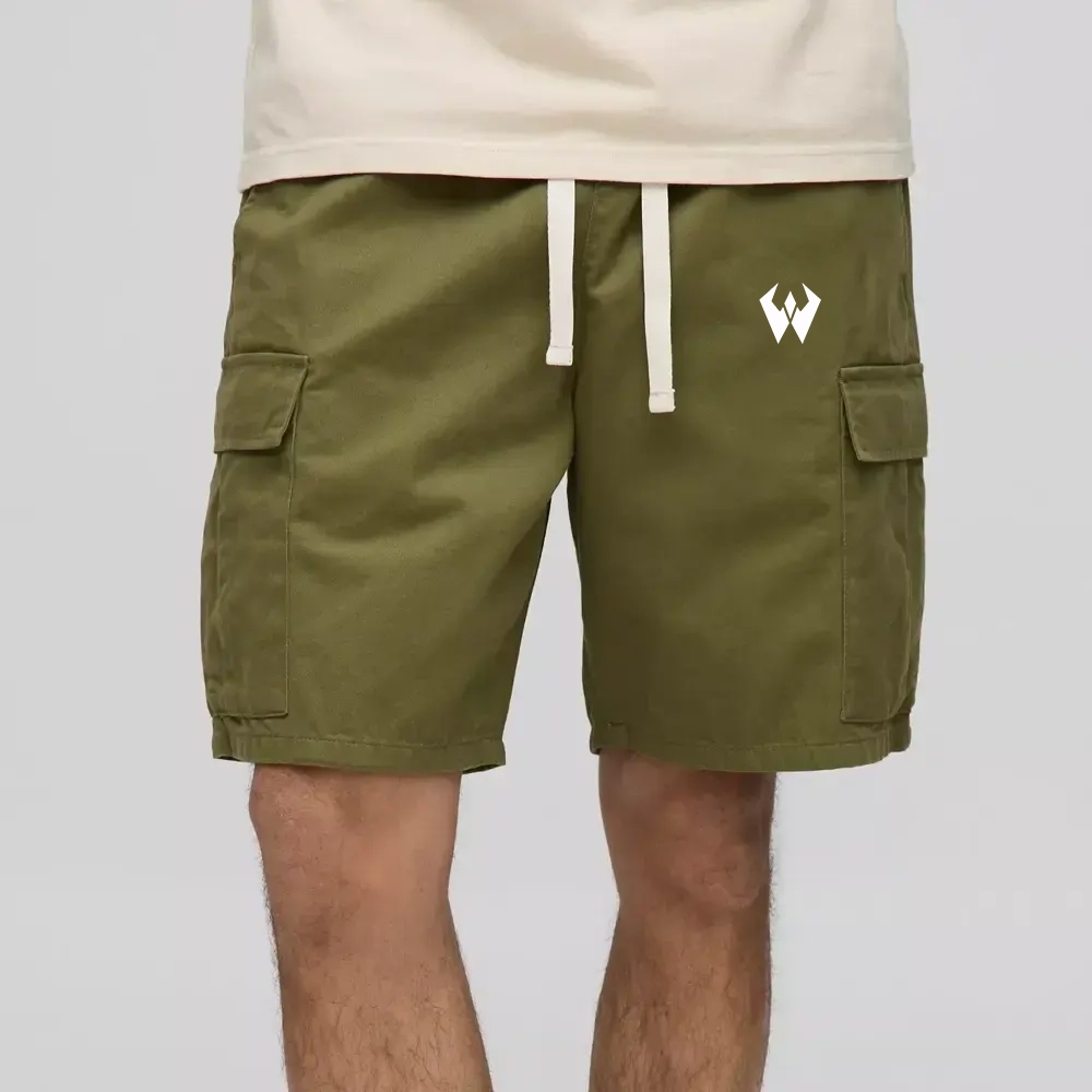 Khaki Relaxed Fit Cargo Shorts