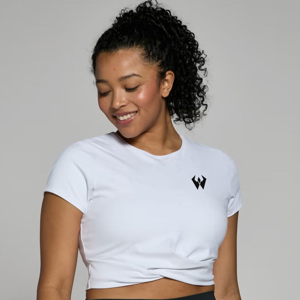 Short Sleeve Crop Top – White