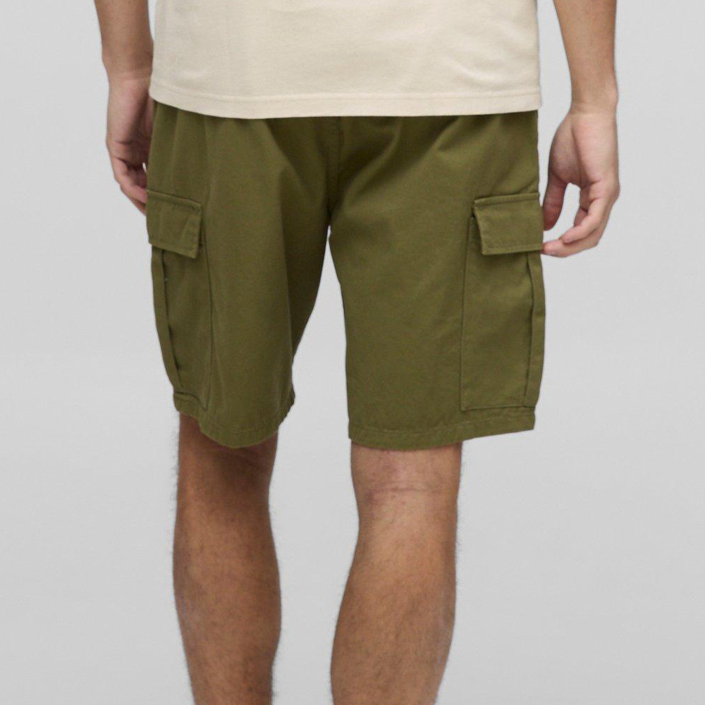 Khaki Relaxed Fit Cargo Shorts
