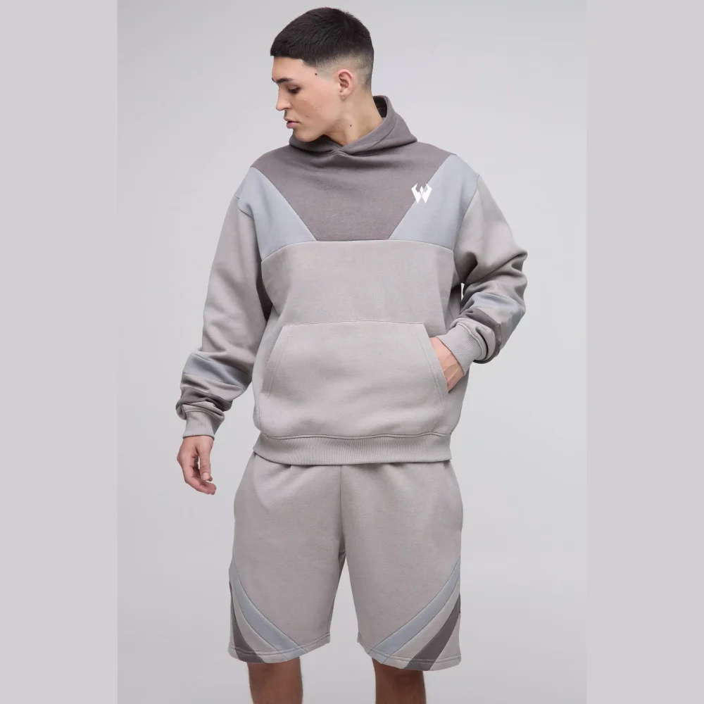 Oversized Man Colour Block Short Tracksuit